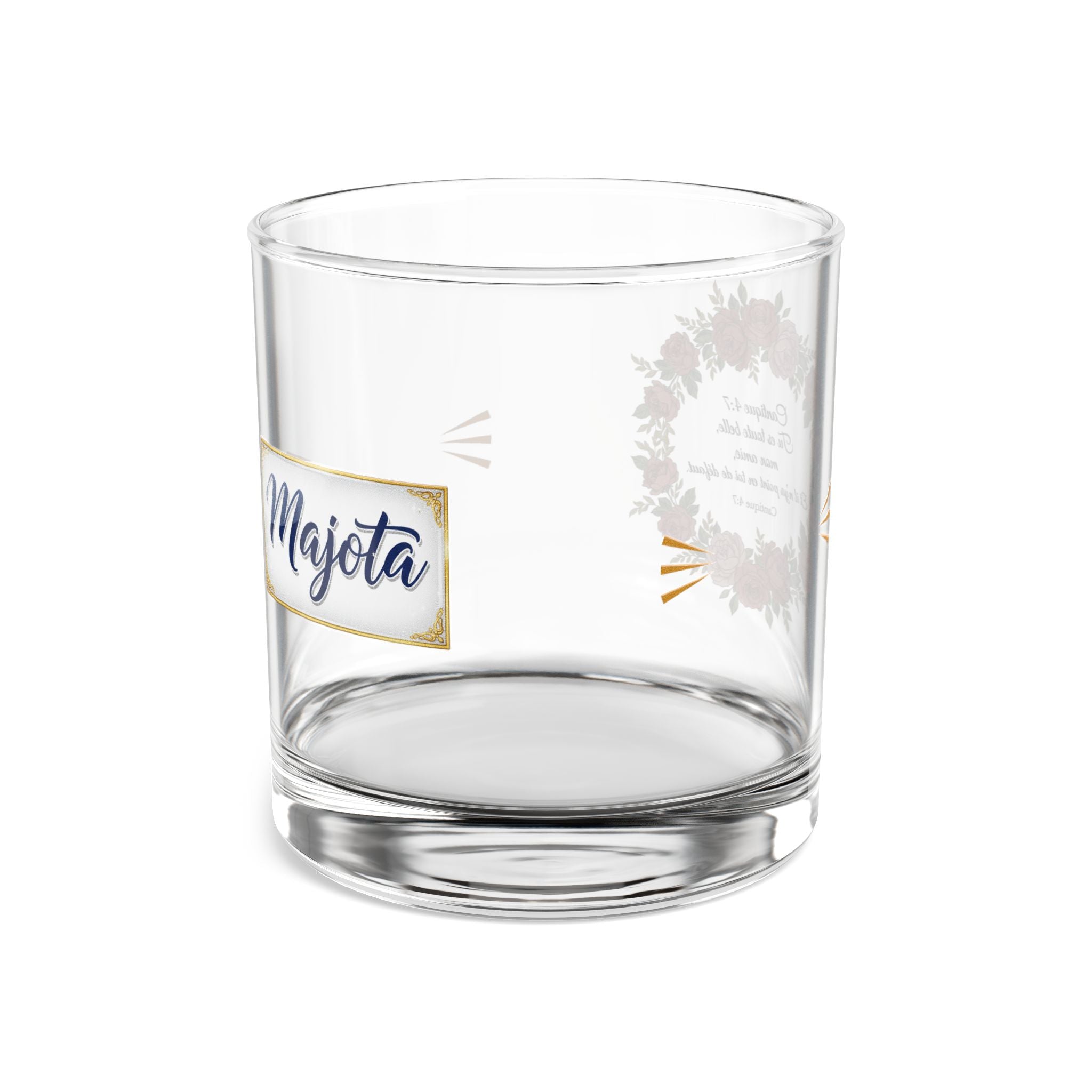 Floral Wreath 10oz Rocks Glass — Personalized Name Majota
