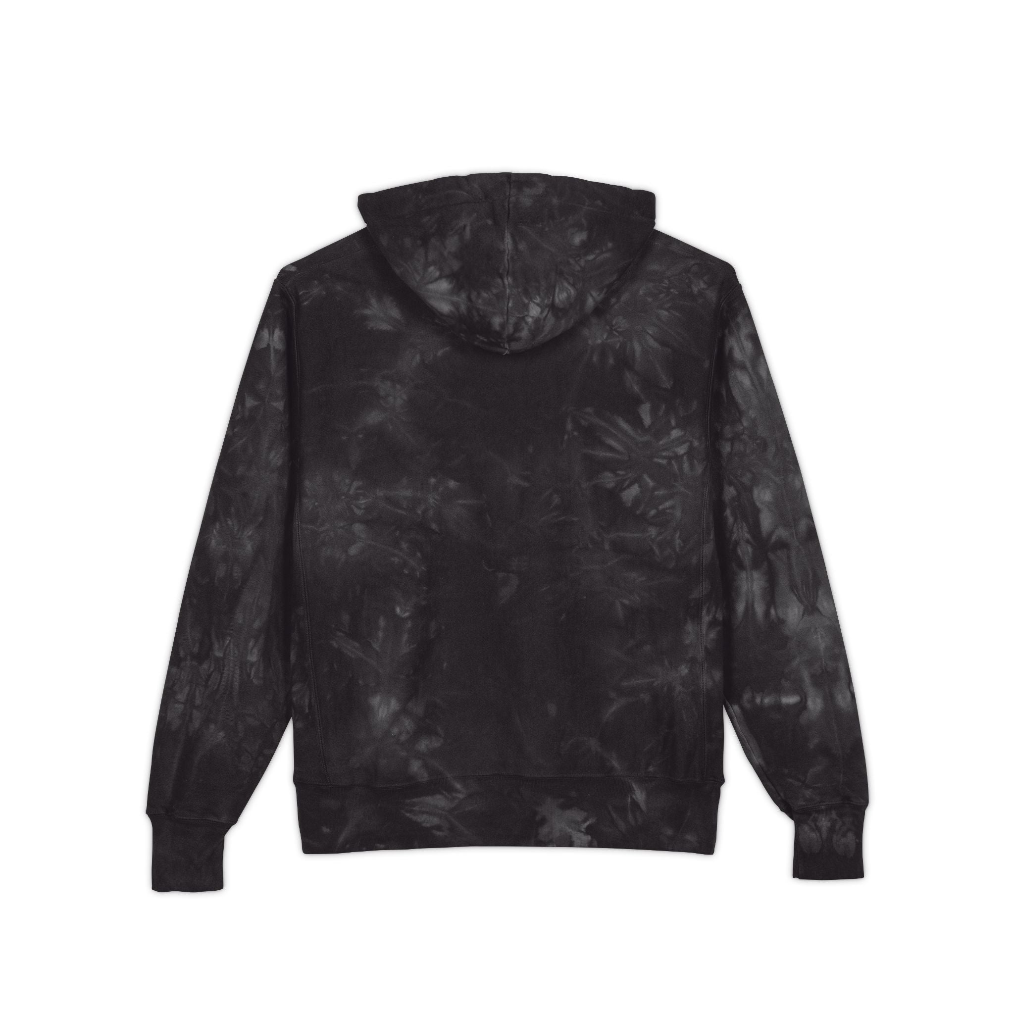 Embroidered Champion Tie-Dye Hoodie – Black Marble Crewneck