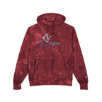 Embroidered Champion Tie-Dye Hoodie – Black Marble Crewneck