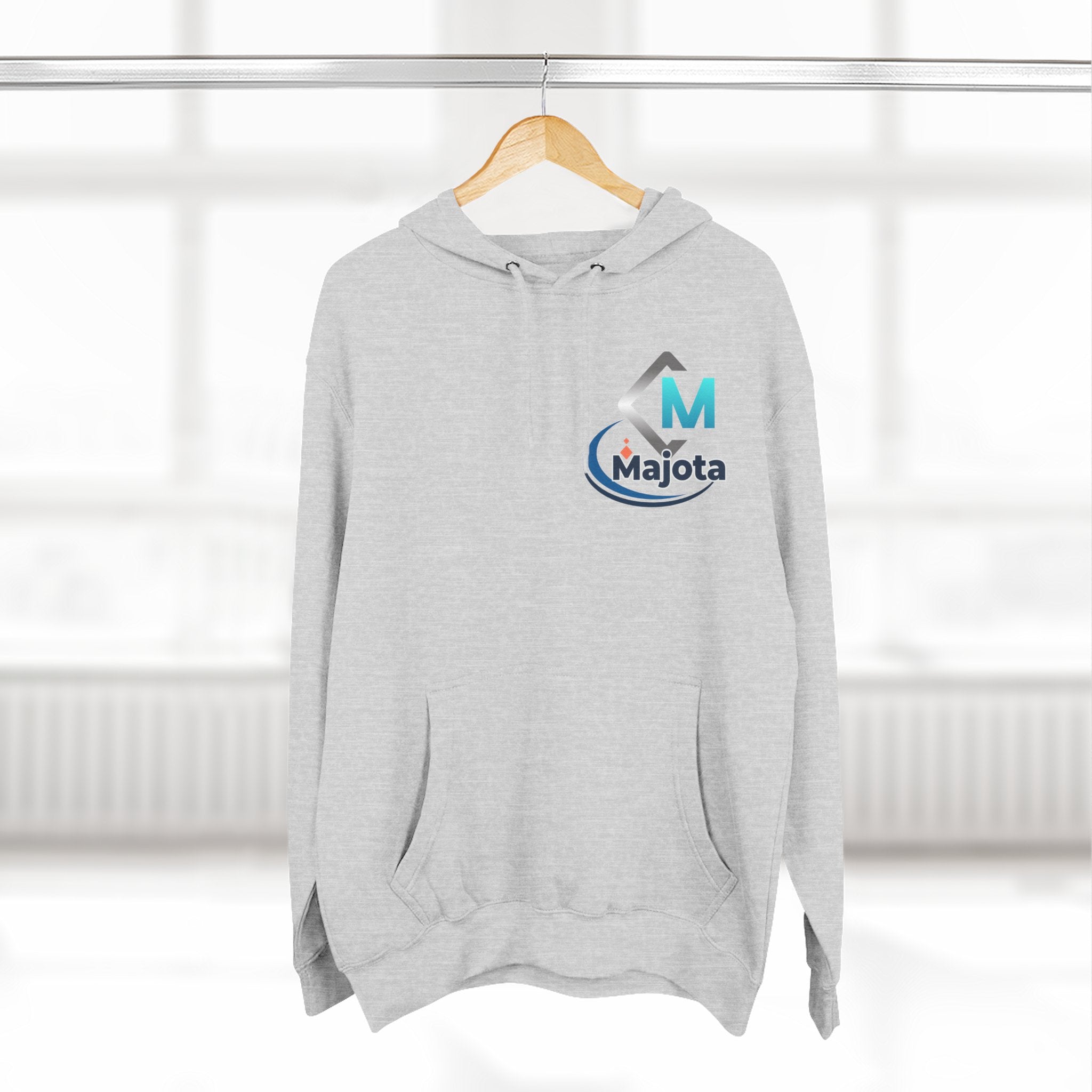 Majota Logo Hoodie – Lightweight White Fleece Pullover
