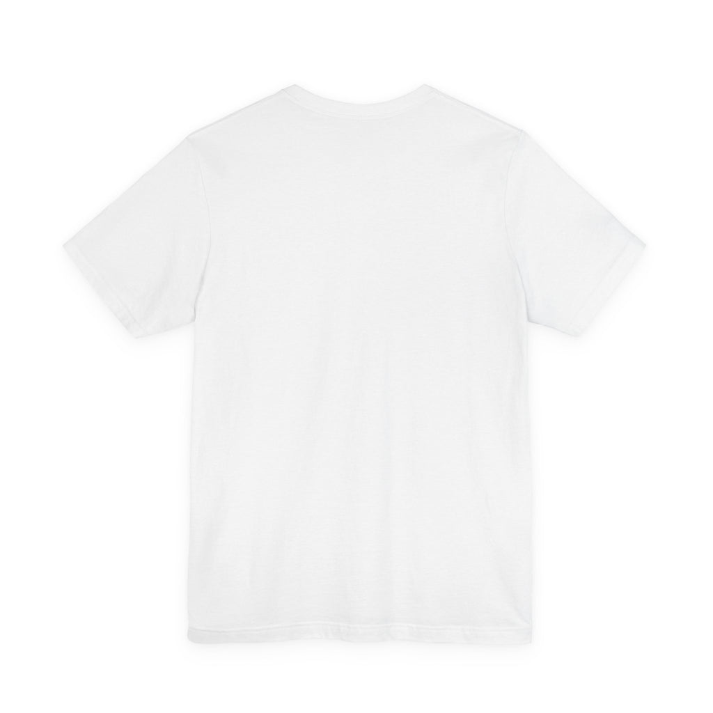 Majeta Script Frame Tee — "No Note, No Worry" White Short Sleeve T-Shirt