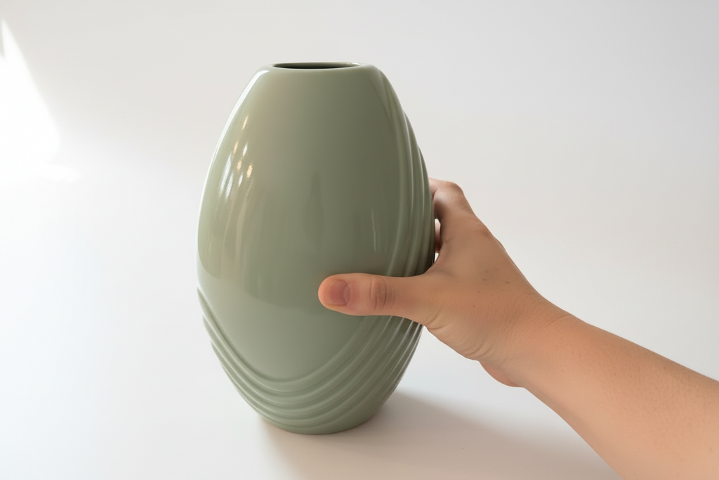 Sculpted Wave Ceramic Vase