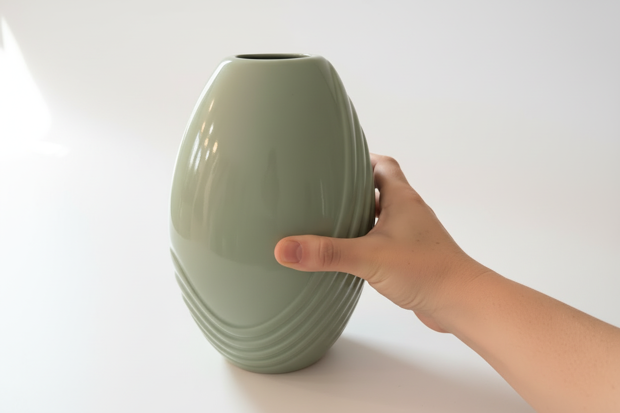 Sculpted Wave Ceramic Vase