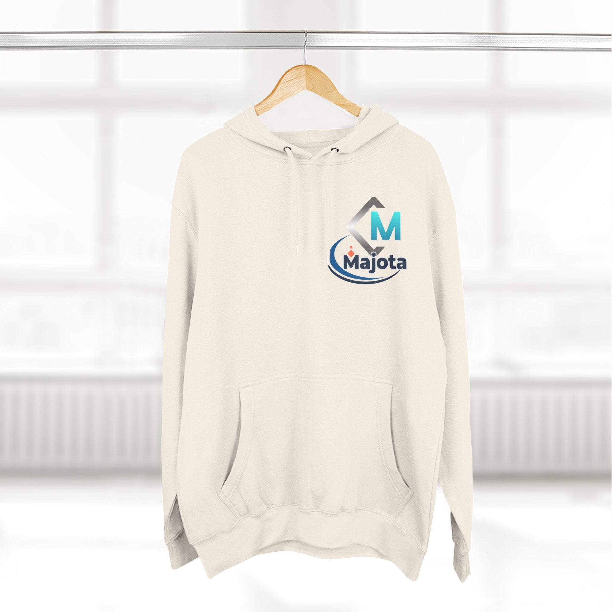 Majota Logo Hoodie – Lightweight White Fleece Pullover