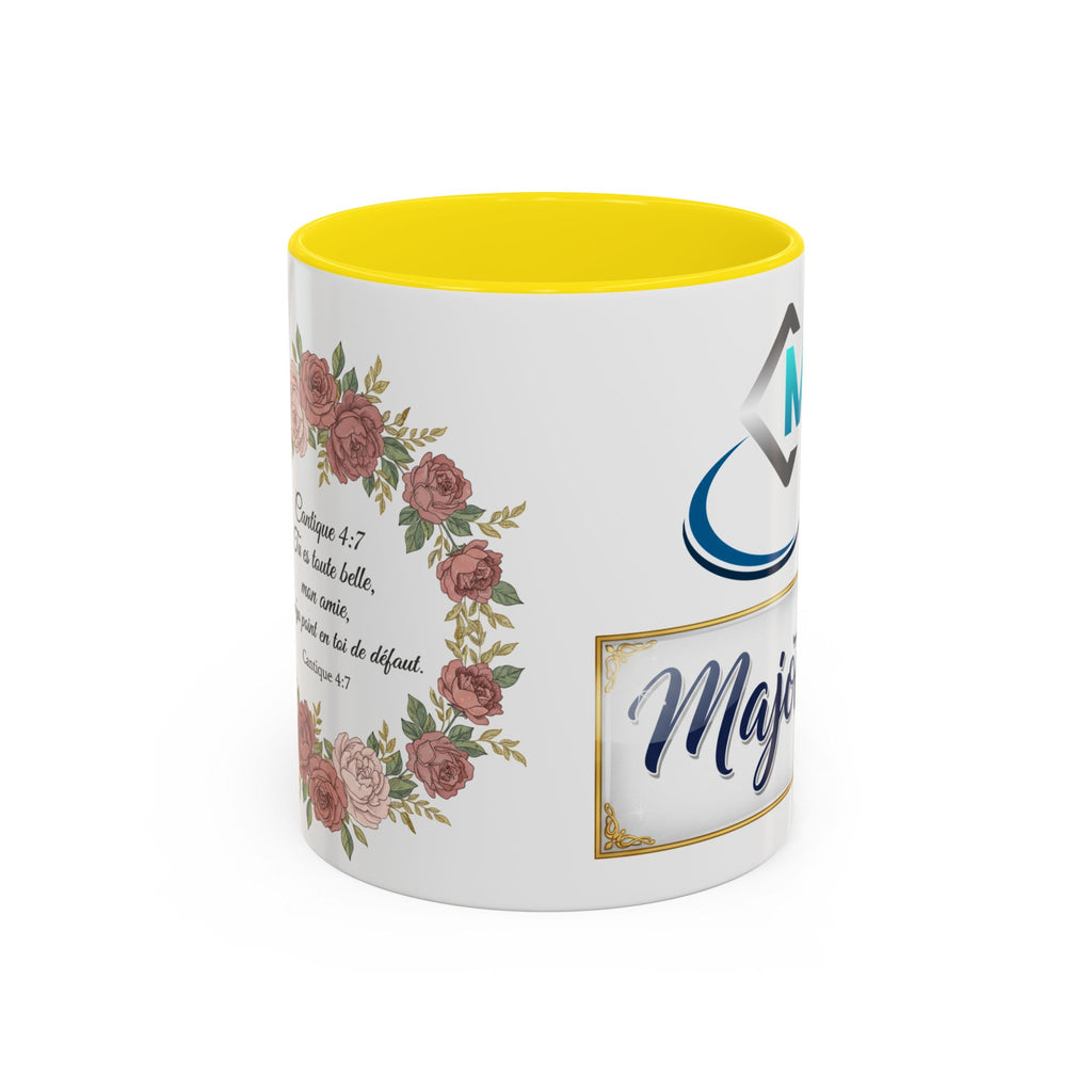 Majota Logo Accent Coffee Mug — Personalized Floral Accent 11/15oz