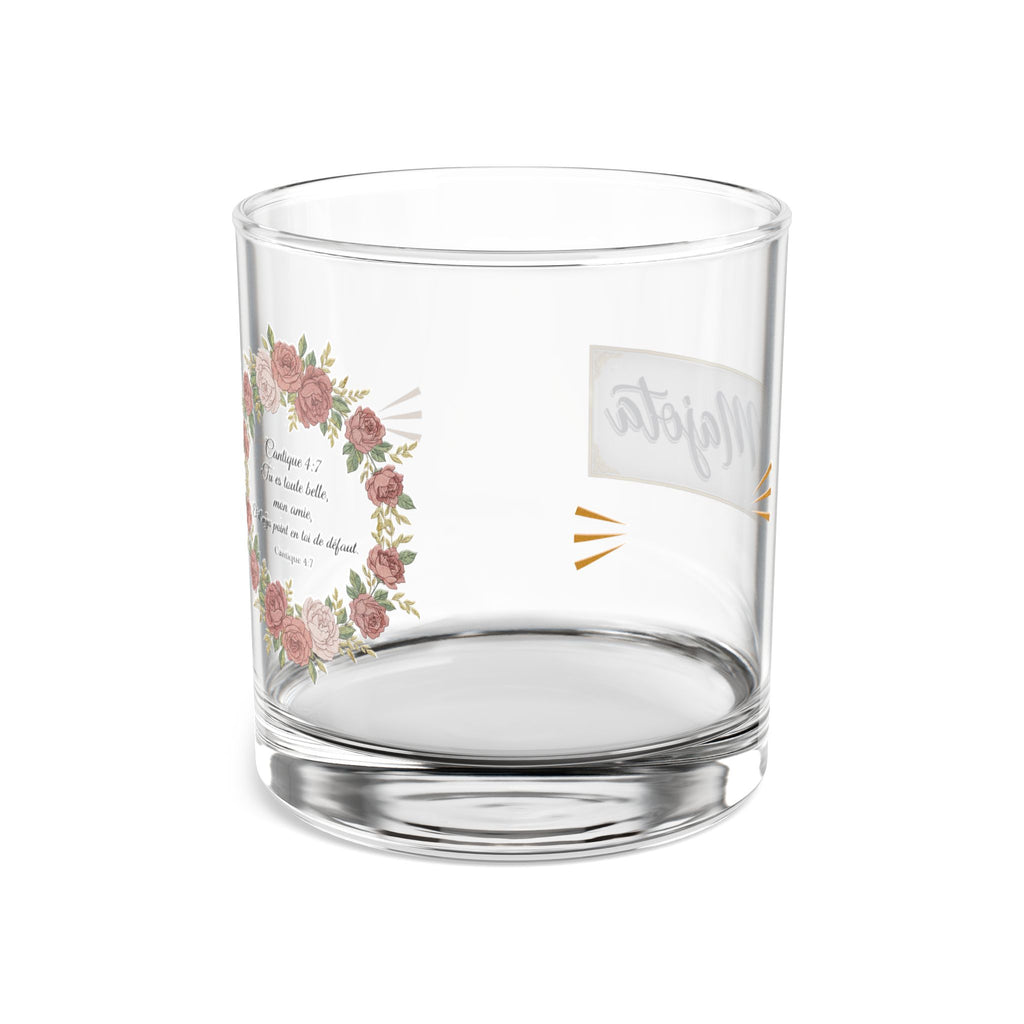 Floral Wreath 10oz Rocks Glass — Personalized Name Majota