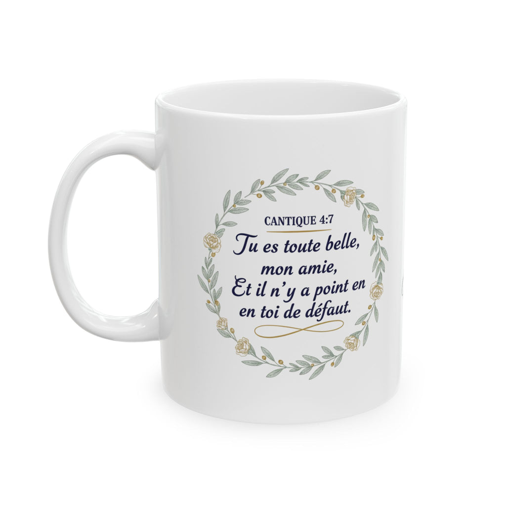 Inspirational Floral Wreath Ceramic Mug – Script Name Personalized 11oz/15oz