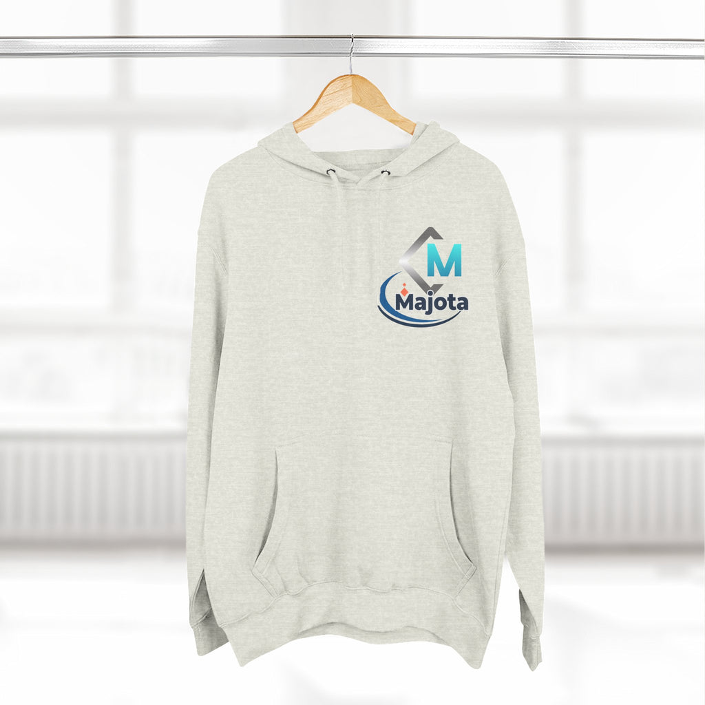 Majota Logo Hoodie – Lightweight White Fleece Pullover