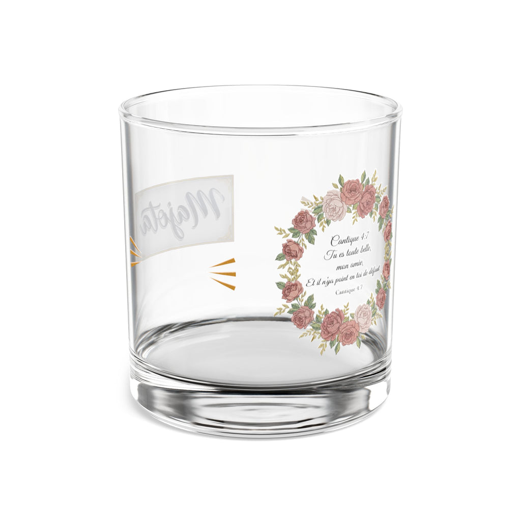Floral Wreath 10oz Rocks Glass — Personalized 'Majota' Cocktail Tumbler
