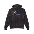 Embroidered Champion Tie-Dye Hoodie – Black Marble Crewneck
