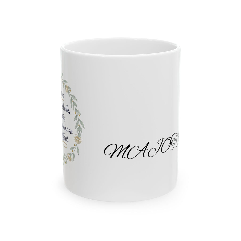 Inspirational Floral Wreath Ceramic Mug – Script Name Personalized 11oz/15oz