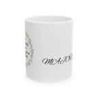 Inspirational Floral Wreath Ceramic Mug – Script Name Personalized 11oz/15oz