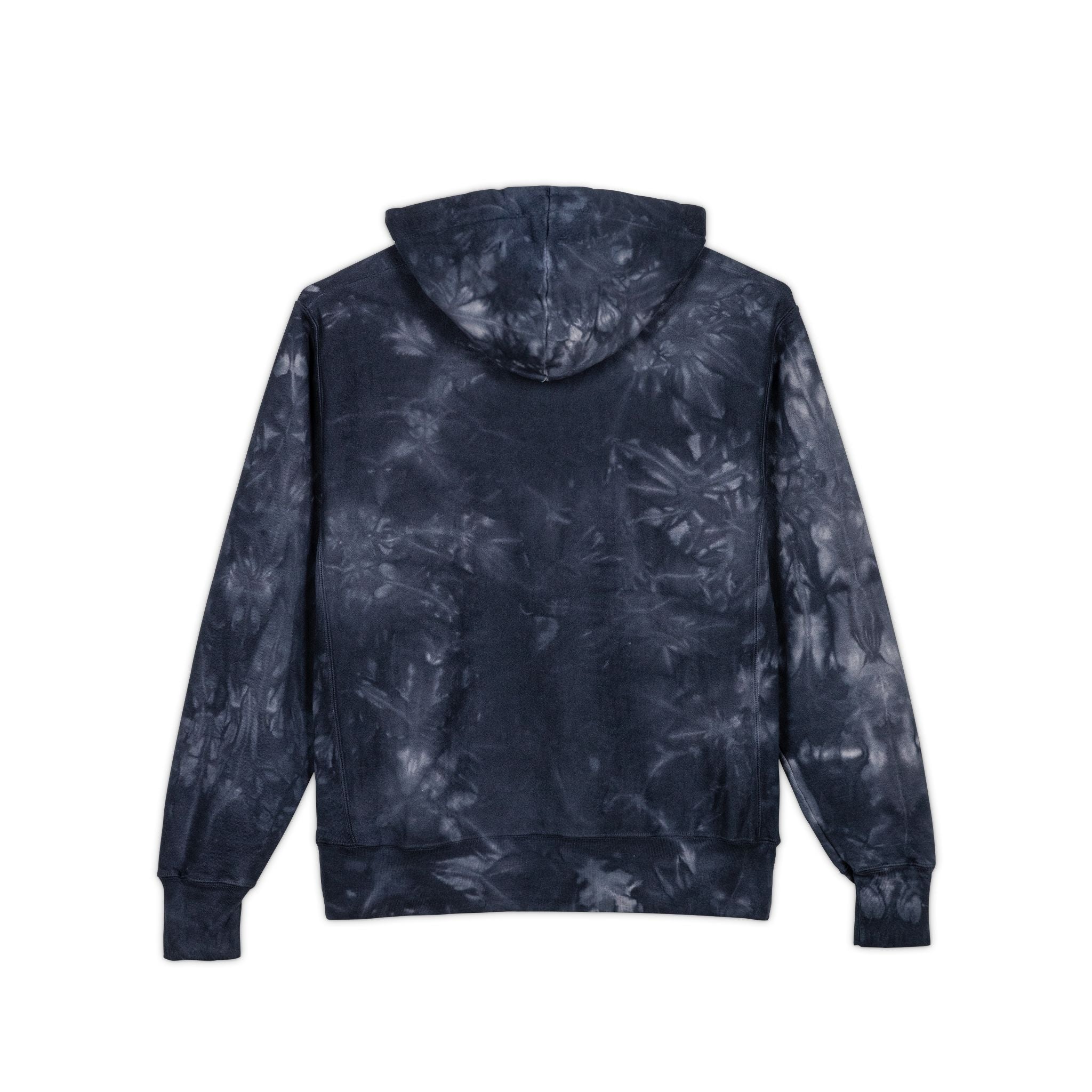 Embroidered Champion Tie-Dye Hoodie – Black Marble Crewneck