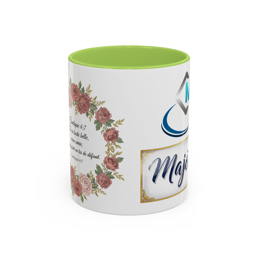 Majota Logo Accent Coffee Mug — Personalized Floral Accent 11/15oz