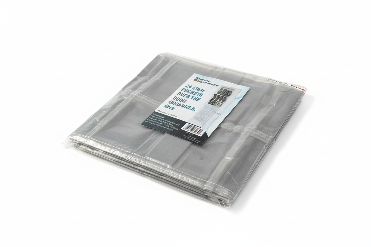 24 clear pockets over the door organizer grey