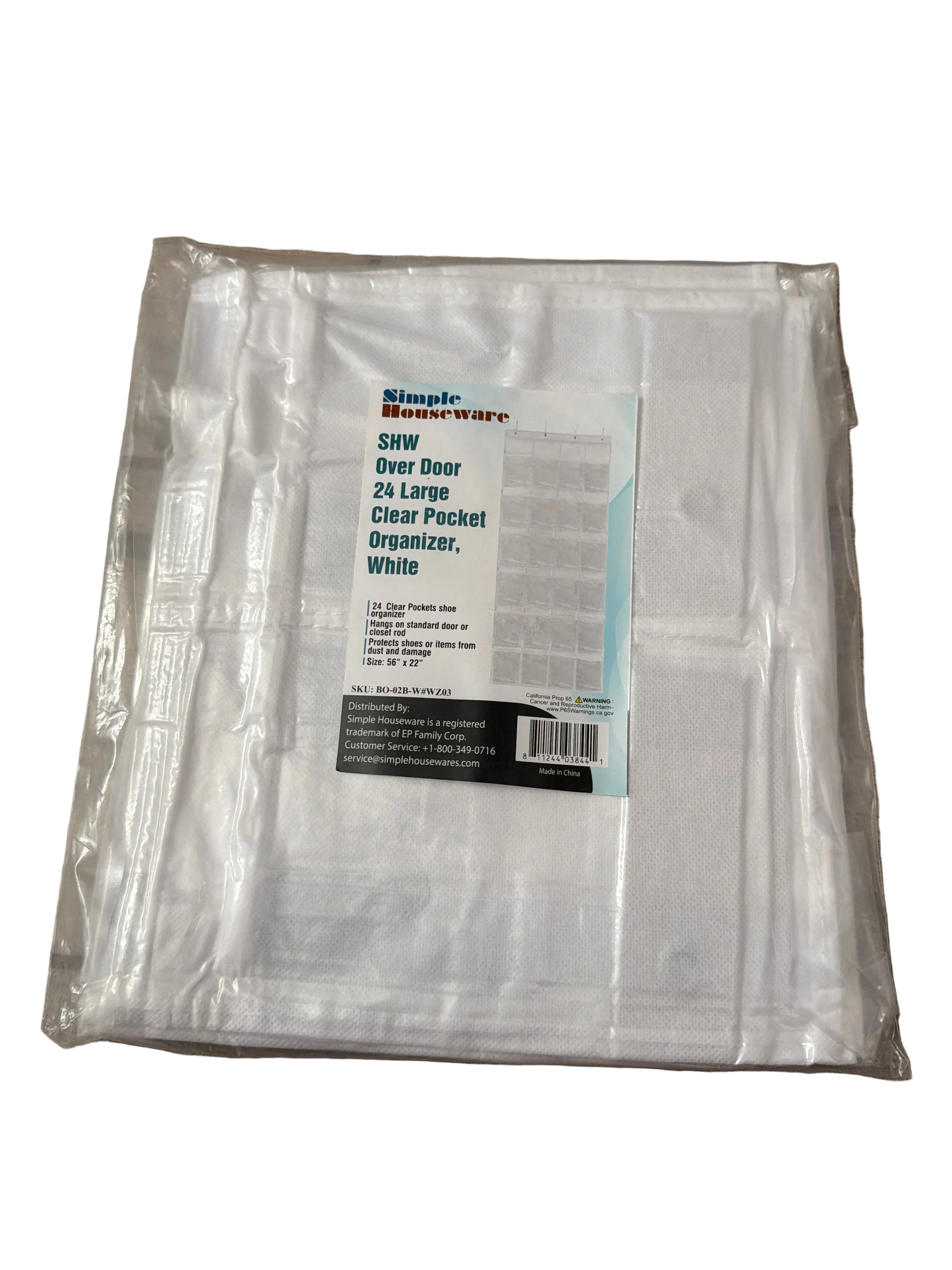 24 clear pockets over the door organizer grey