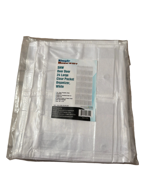 24 clear pockets over the door organizer grey